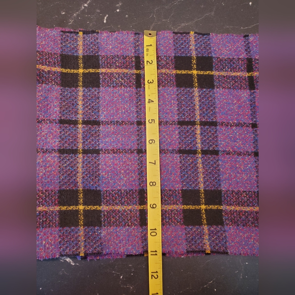 NWOT Purple Plaid Flannel Scarf. - Picture 3 of 4